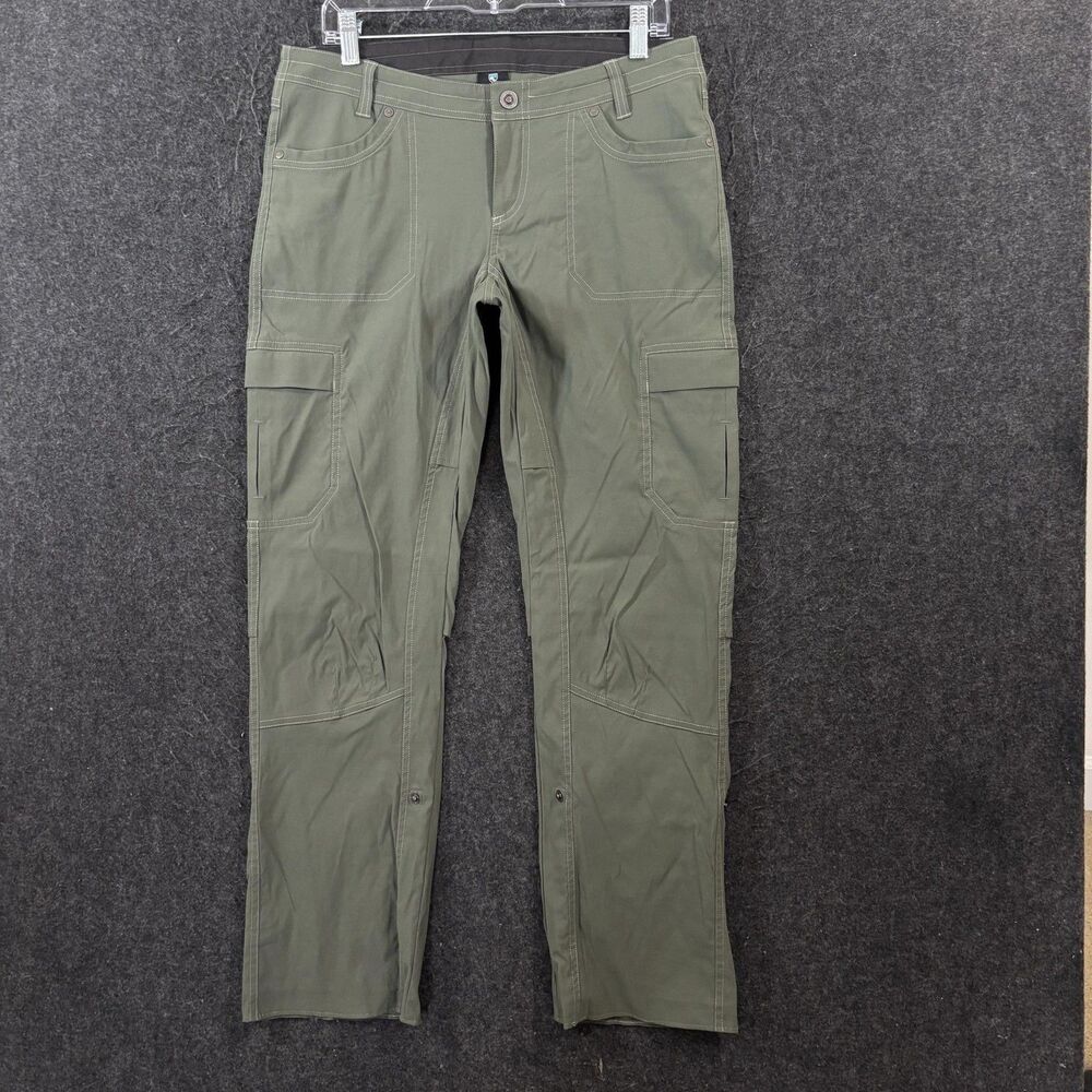 Kuhl Freeflex Roll Up Pants Women's 10 Green Stretch Cargo Lightweight